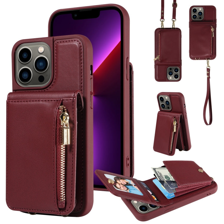 Crossbody Lanyard Zipper Wallet Leather Phone Case, For iPhone SE 2022/ 7 / 8, For iPhone 13 Pro Max, For iPhone 13 Pro, For iPhone 13, For iPhone 12 / 12 Pro, For iPhone 12 Pro Max