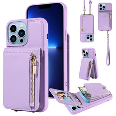 Crossbody Lanyard Zipper Wallet Leather Phone Case, For iPhone SE 2022/ 7 / 8, For iPhone 13 Pro Max, For iPhone 13 Pro, For iPhone 13