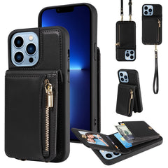 Crossbody Lanyard Zipper Wallet Leather Phone Case, For iPhone SE 2022/ 7 / 8, For iPhone 13 Pro Max, For iPhone 13 Pro, For iPhone 13