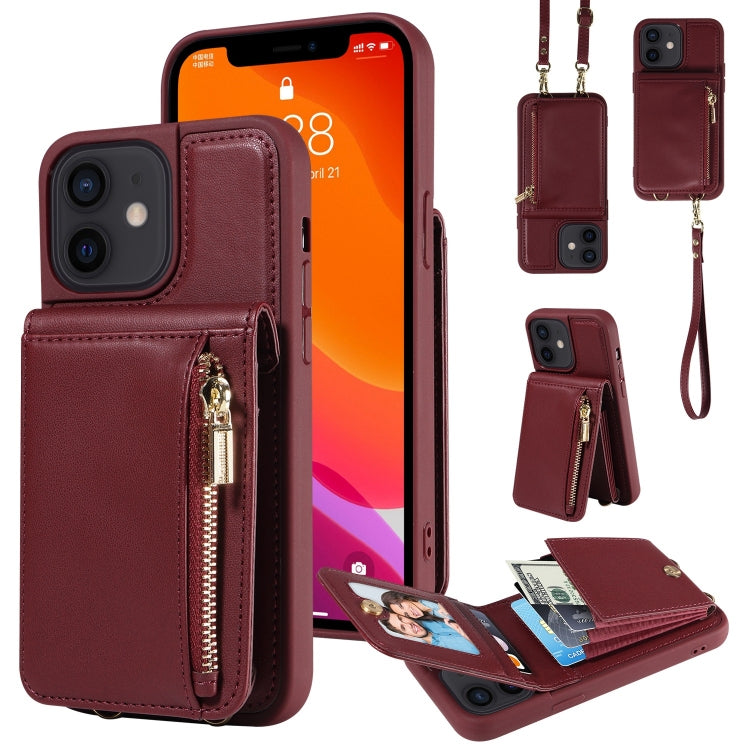 Crossbody Lanyard Zipper Wallet Leather Phone Case, For iPhone SE 2022/ 7 / 8, For iPhone 13 Pro Max, For iPhone 13 Pro, For iPhone 13, For iPhone 12 / 12 Pro, For iPhone 12 Pro Max