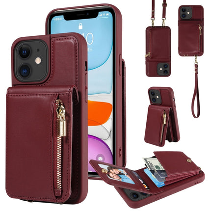 Crossbody Lanyard Zipper Wallet Leather Phone Case
