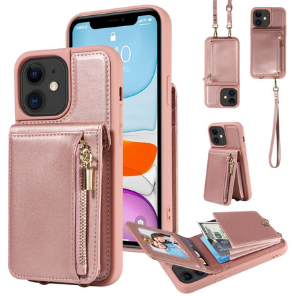 Crossbody Lanyard Zipper Wallet Leather Phone Case