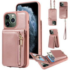 Crossbody Lanyard Zipper Wallet Leather Phone Case