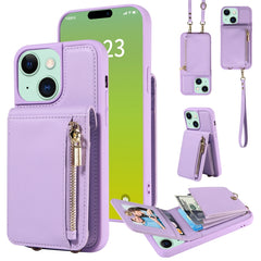Crossbody Lanyard Zipper Wallet Leather Phone Case