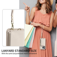 Crossbody Lanyard Zipper Wallet Leather Phone Case, For iPhone 16 Pro Max, For iPhone 16 Pro, For iPhone 16 Plus, For iPhone 16