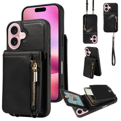 Crossbody Lanyard Zipper Wallet Leather Phone Case