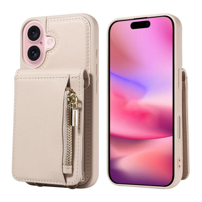 Crossbody Lanyard Zipper Wallet Leather Phone Case, For iPhone 17 Pro Max, For iPhone 17 Pro, For iPhone 17, For iPhone Air
