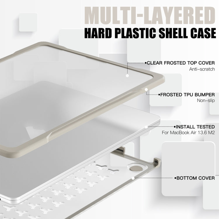 Translucent Laptop Protective Case, For MacBook Air 13.6 inch A2681 2022