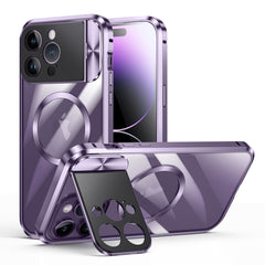 Large Window Holder MagSafe Magnetic Metal Phone Case, For iPhone 15 Pro Max, For iPhone 15 Pro, For iPhone 14, For iPhone 14 Pro, For iPhone 15