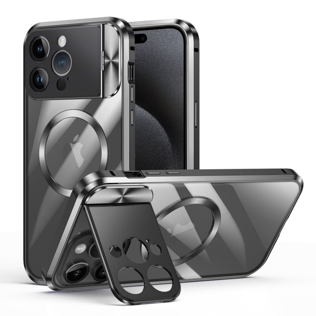 Large Window Holder MagSafe Magnetic Metal Phone Case, For iPhone 15 Pro Max, For iPhone 15 Pro, For iPhone 14, For iPhone 14 Pro, For iPhone 15