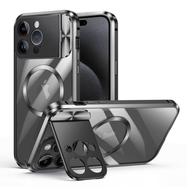 Large Window Holder MagSafe Magnetic Metal Phone Case, For iPhone 15 Pro Max, For iPhone 14, For iPhone 15 Pro, For iPhone 14 Pro, For iPhone 15