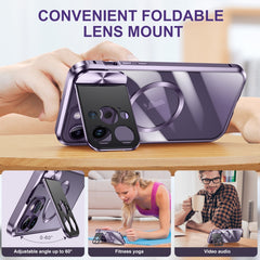 Large Window Holder MagSafe Magnetic Metal Phone Case, For iPhone 15 Pro Max, For iPhone 15 Pro, For iPhone 14, For iPhone 14 Pro, For iPhone 15