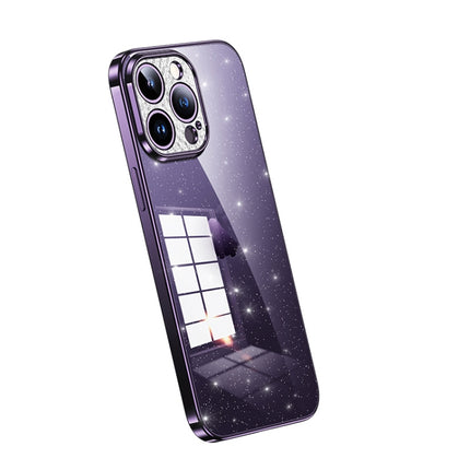 SULADA Electroplated Transparent Glittery TPU Phone Case, For iPhone 15, For iPhone 14 Pro Max, For iPhone 13 Pro Max, For iPhone 13 Pro, For iPhone 13, For iPhone 12