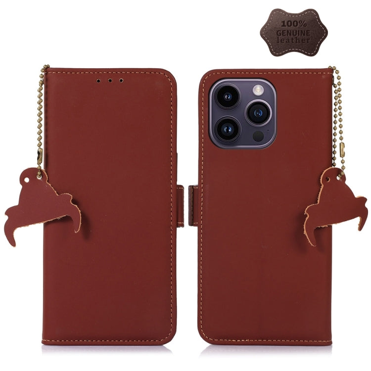 Genuine Leather Magnetic RFID Leather Phone Case, For iPhone 16 Pro Max, For iPhone 16 Pro, For iPhone 15 Pro Max, For iPhone 15 Pro, For iPhone 15 Plus, For iPhone 15