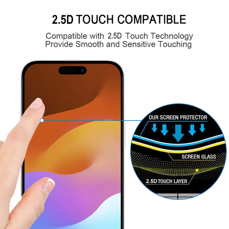 25pcs Full Glue Screen Tempered Glass Film, For iPhone 15 Pro Max, For iPhone 15 Pro, For iPhone 15 Plus, For iPhone 15