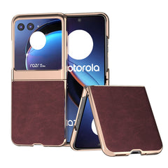 Nano Plating Dream Litchi Texture PU Phone Case, For Motorola Razr 40, For Motorola Razr 40 Ultra