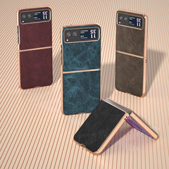 Nano Plating Dream Litchi Texture PU Phone Case, For Motorola Razr 40