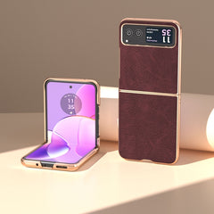 Nano Plating Dream Litchi Texture PU Phone Case, For Motorola Razr 40