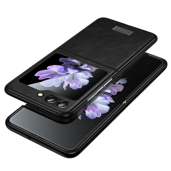 SULADA Shockproof TPU + Handmade Leather Phone Case, For Samsung Galaxy Z Flip6 / Flip7 FE, For Samsung Galaxy Z Flip5, For Samsung Galaxy Z Flip4