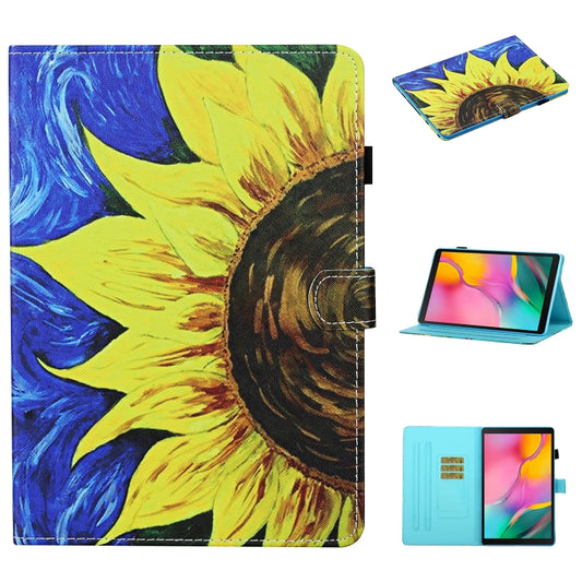 Colored Drawing Stitching Horizontal Flip Leather Case, with Holder & Card Slots, For Samsung Galaxy Tab S6 Lite P610 / P615, For Huawei MediaPad T5, For Samsung Galaxy Tab A 8.0 (2019) T290, For Samsung Galaxy Tab A 10.1 (2019) T510