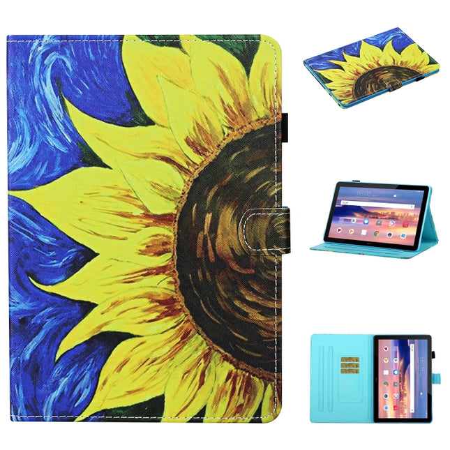 Colored Drawing Stitching Horizontal Flip Leather Case, with Holder & Card Slots, For Samsung Galaxy Tab S6 Lite P610 / P615, For Huawei MediaPad T5, For Samsung Galaxy Tab A 8.0 (2019) T290, For Samsung Galaxy Tab A 10.1 (2019) T510