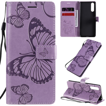 3D Butterflies Embossing Pattern Horizontal Flip Leather Case with Holder & Card Slot & Wallet, For Sony Xperia L4, For Sony Xperia 10 II, For Xiaomi Redmi K30 Pro