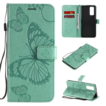 3D Butterflies Embossing Pattern Horizontal Flip Leather Case with Holder & Card Slot & Wallet, For Huawei Honor 30, For Huawei Honor Play 4T Pro
