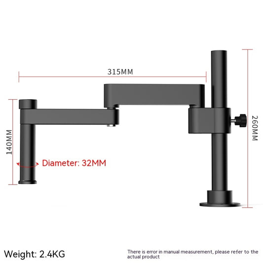 Luowei LW-017 360 Rotating Folding Lifting Microscope Universal Metal Bracket Arm