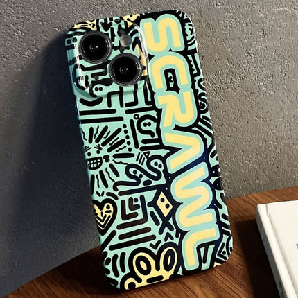 Painted Pattern Precise Hole PC Phone Case, For iPhone 14