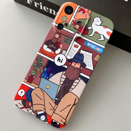 Painted Pattern Precise Hole PC Phone Case, For iPhone X / XS