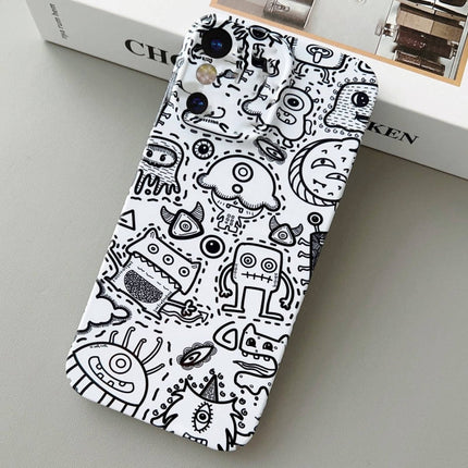 Painted Pattern Precise Hole PC Phone Case, For iPhone X / XS