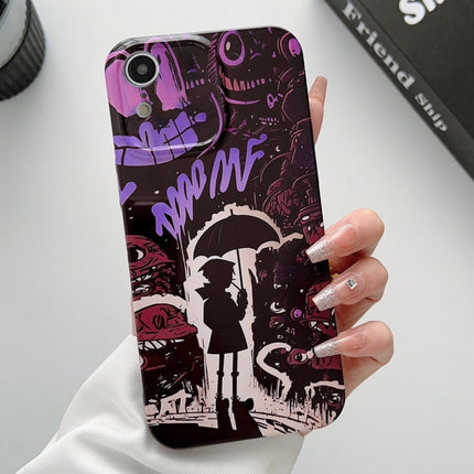 Painted Pattern Precise Hole PC Phone Case, For iPhone XR
