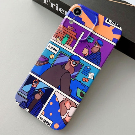 Painted Pattern Precise Hole PC Phone Case, For iPhone XR