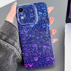 For iPhone XR / Blue Purple Graffiti
