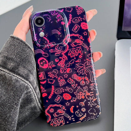 Painted Pattern Precise Hole PC Phone Case, For iPhone XR