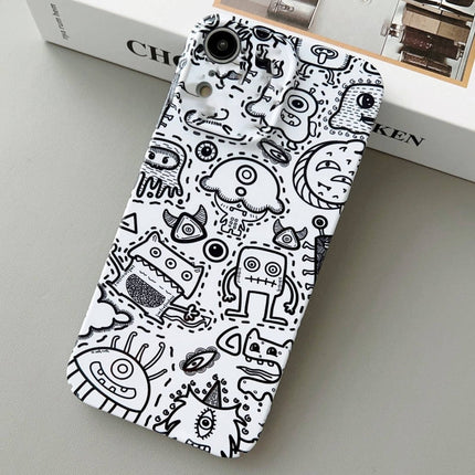 Painted Pattern Precise Hole PC Phone Case, For iPhone XR