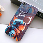 For iPhone XR / Orange Paint Astronaut