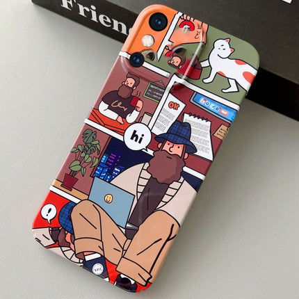Painted Pattern Precise Hole PC Phone Case, For iPhone XS Max