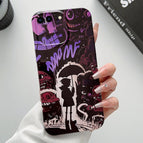For iPhone 8 Plus / 7 Plus / Black Purple Umbrella Boy