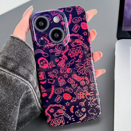 Painted Pattern Precise Hole PC Phone Case, For iPhone 15
