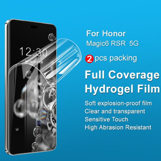 2pcs imak Curved Full Screen Hydrogel Film Protector, For Honor Magic6 RSR Porsche Design, For Honor Magic6 Pro 5G/Magic6 Ultimate 5G, For Honor X50 GT 5G, For Honor 100 Pro 5G, For Honor 100 5G, For Honor X9B 5G, For Honor X50 5G, For Honor 90 Pro 5G�...