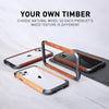 R-JUST Metal + Wood Frame Protective Case, For iPhone 11, For iPhone 11 Pro, For iPhone 11 Pro Max, For iPhone SE 2022 / SE 2020 / 8 / 7, For iPhone X / XS, For iPhone XS Max, For iPhone XR