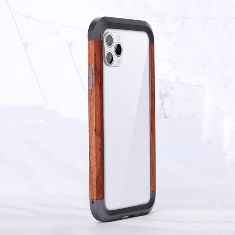 R-JUST Metal + Wood Frame Protective Case, For iPhone 11, For iPhone 11 Pro, For iPhone 11 Pro Max, For iPhone SE 2022 / SE 2020 / 8 / 7, For iPhone X / XS, For iPhone XS Max, For iPhone XR