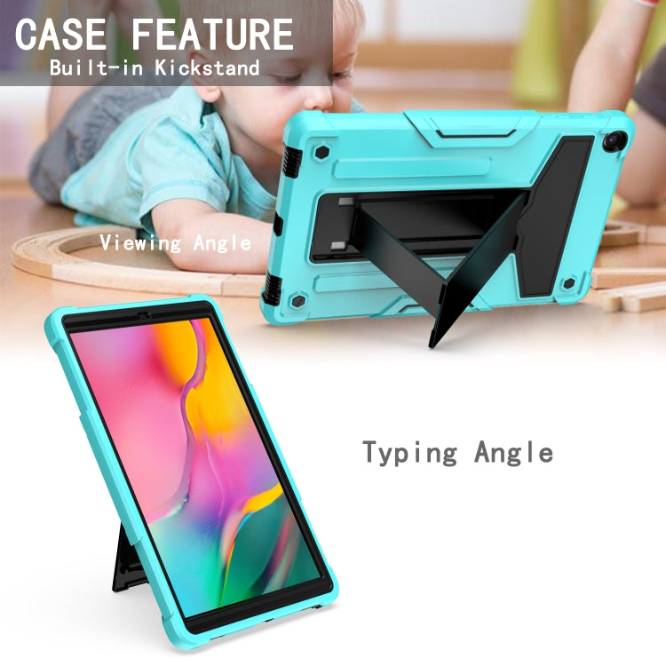 T-shaped Bracket Contrast Color Shockproof PC + Silicone Flat Protective Case, For Samsung Galaxy Tab A10.1 (2019) T510