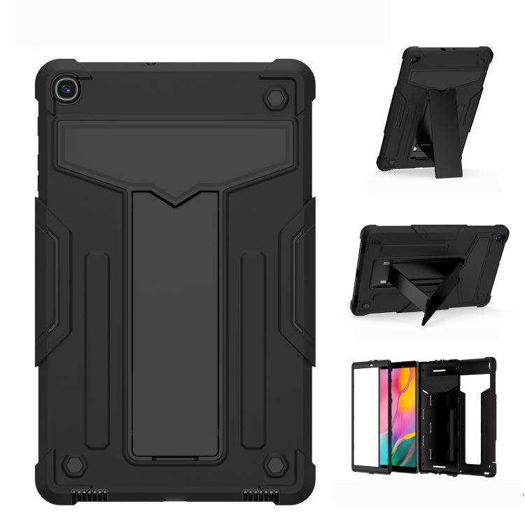 T-shaped Bracket Contrast Color Shockproof PC + Silicone Flat Protective Case, For Samsung Galaxy Tab A10.1 (2019) T510