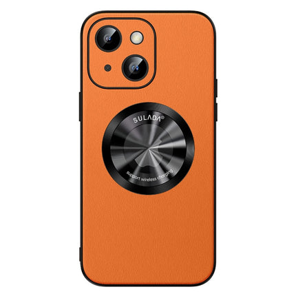 SULADA Microfiber Leather MagSafe Magnetic Phone Case, For iPhone 15, For iPhone 14 Plus, For iPhone 14