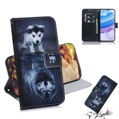 Colored Drawing Horizontal Flip Leather Case with Holder & Card Slot & Wallet