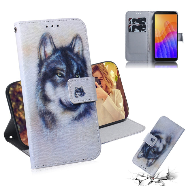Colored Drawing Horizontal Flip Leather Case with Holder & Card Slot & Wallet, For Huawei Y5P, For Huawei Y6P