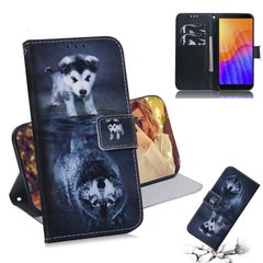 Colored Drawing Horizontal Flip Leather Case with Holder & Card Slot & Wallet