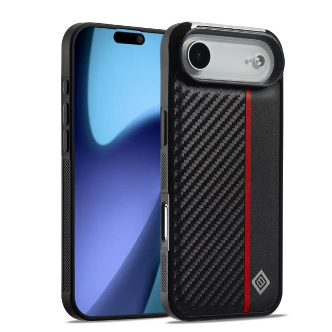LC.IMEEKE 3 in 1 Carbon Fiber Texture Shockproof Phone Case, For iPhone 17 Pro Max, For iPhone 17 Pro, For iPhone 17, For iPhone Air, For iPhone 16 Pro Max, For iPhone 16 Pro, For iPhone 16 Plus, For iPhone 16, For iPhone 14 Plus, For iPhone 14        ...